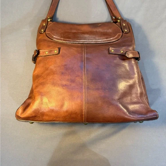 Vintage Paolo Masi  Leather  Large Brown Made In  Italy Purse Bag  Satchel - Picture 14 of 16